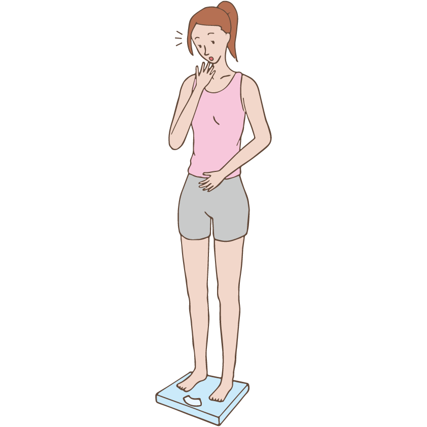 A lady on weight. Knee clipart human shoulder
