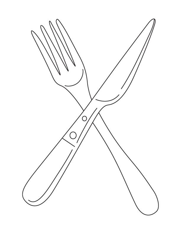 knife clipart coloring page
