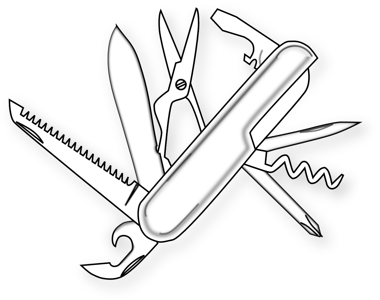 knife clipart coloring page