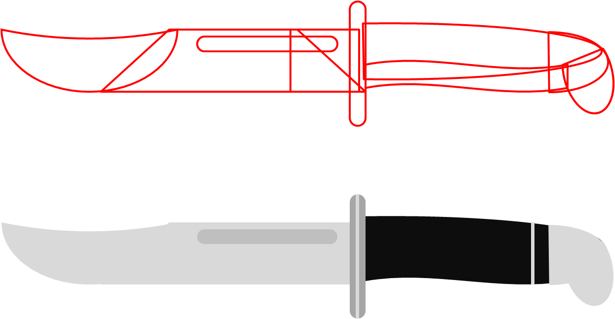 Нож карандашом легко. Нож рисунок. Нож рисунок красивый. Нож трафарет для рисования. Рисовать ножи.