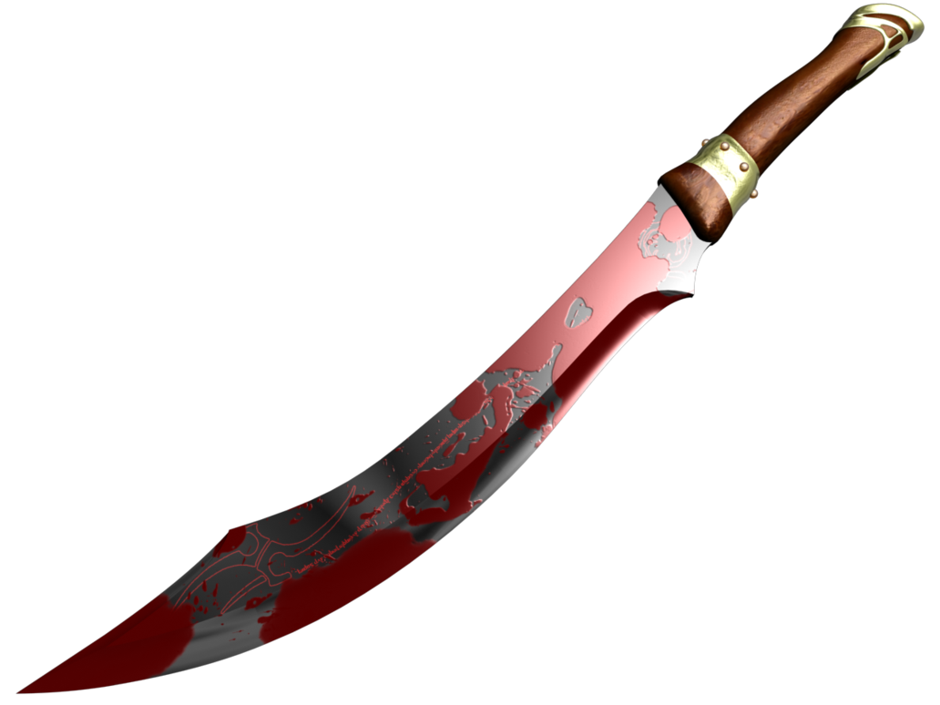 Dark elven dagger by. Knife with blood png