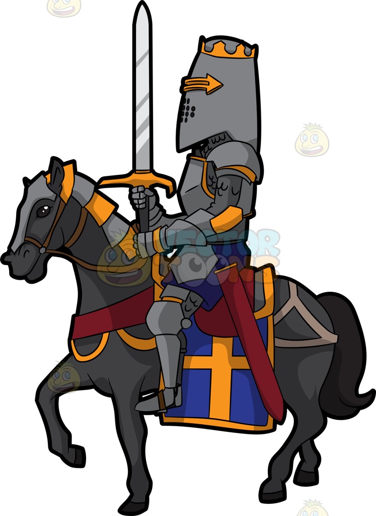 knight clipart armored horse