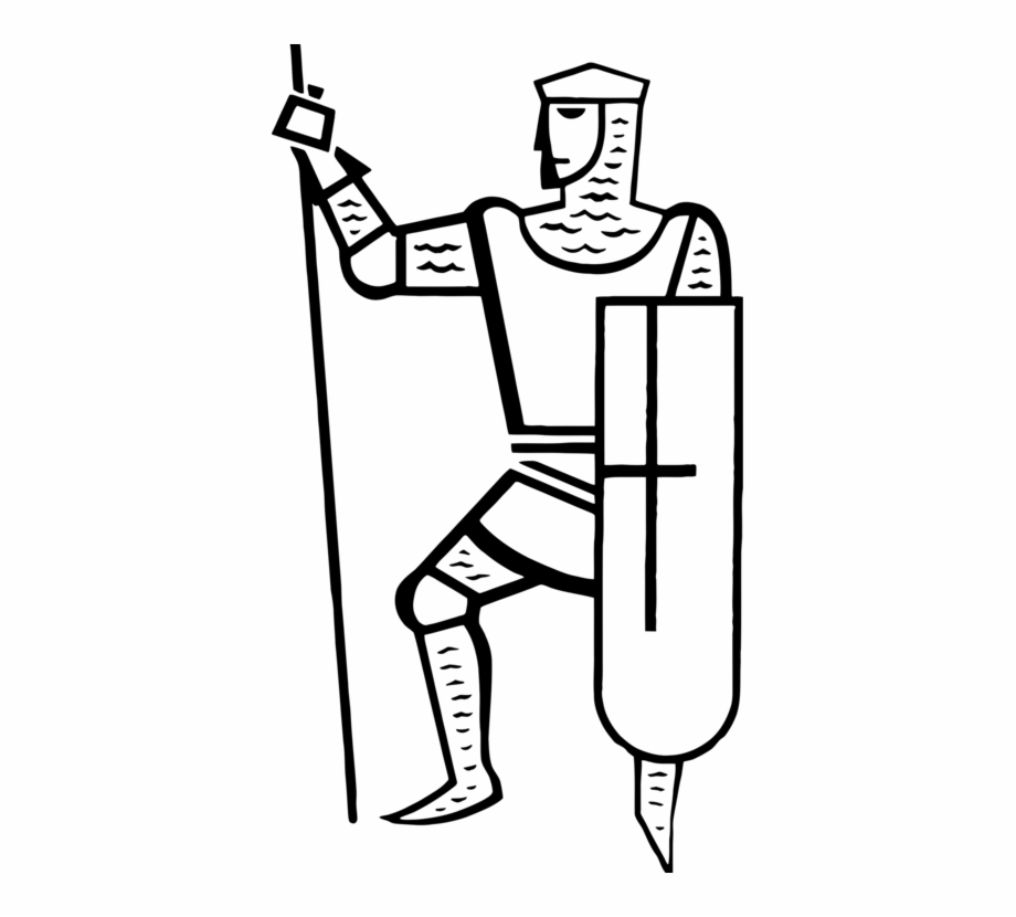 knights clipart black and white