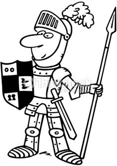 knights clipart black and white