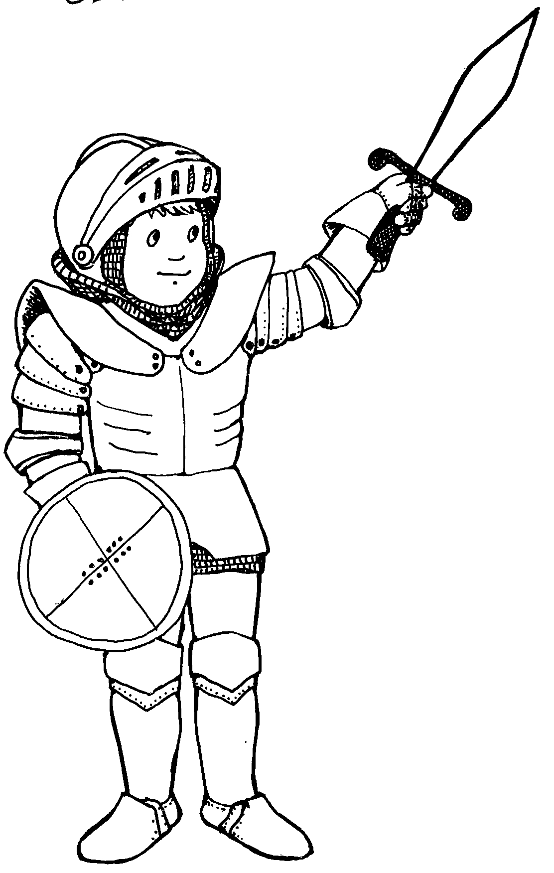 knight clipart black and white