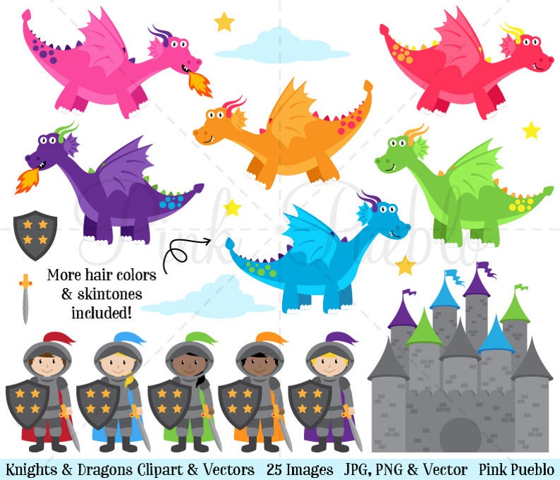 knight clipart dragons
