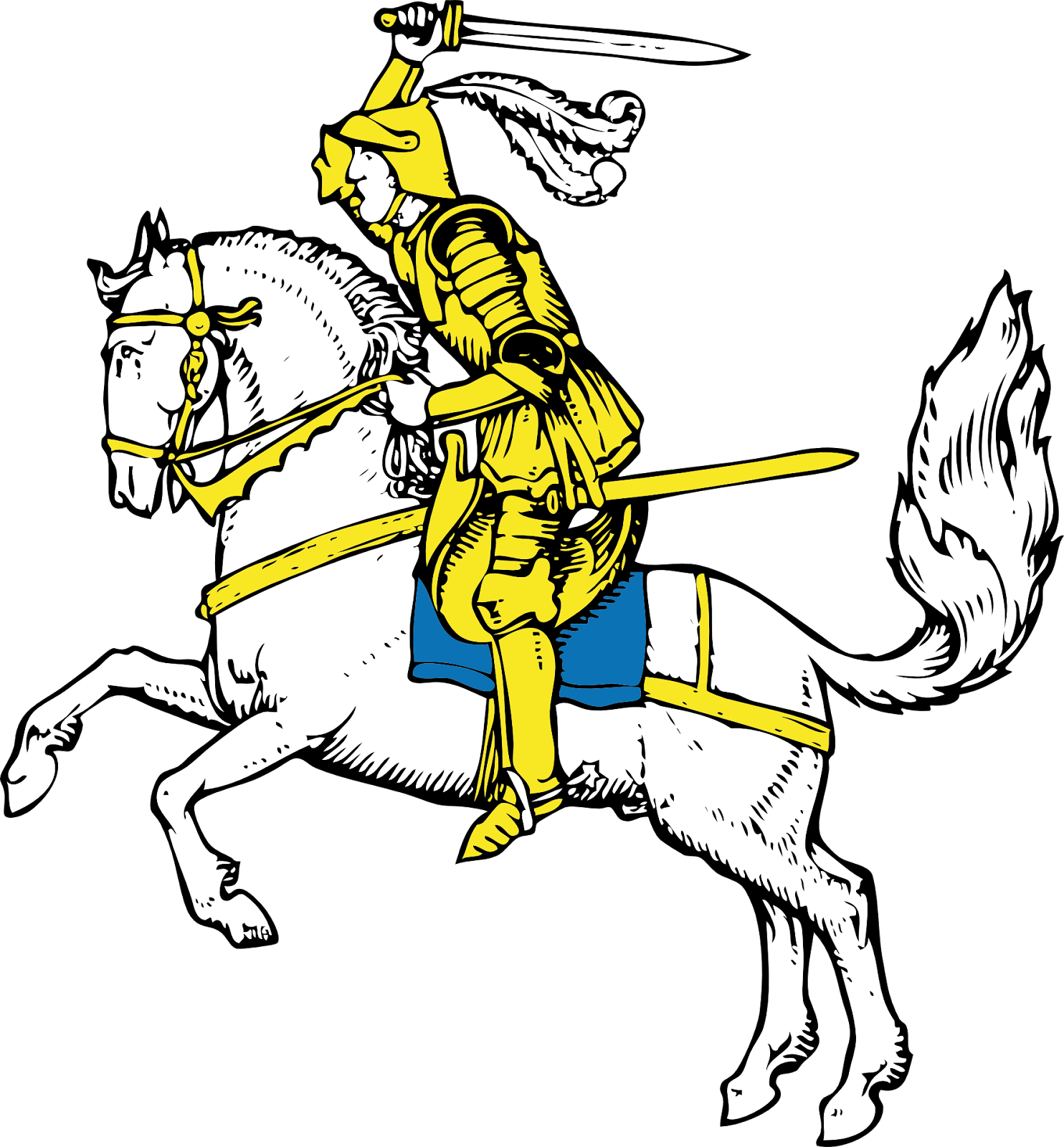 knights clipart horse line drawing
