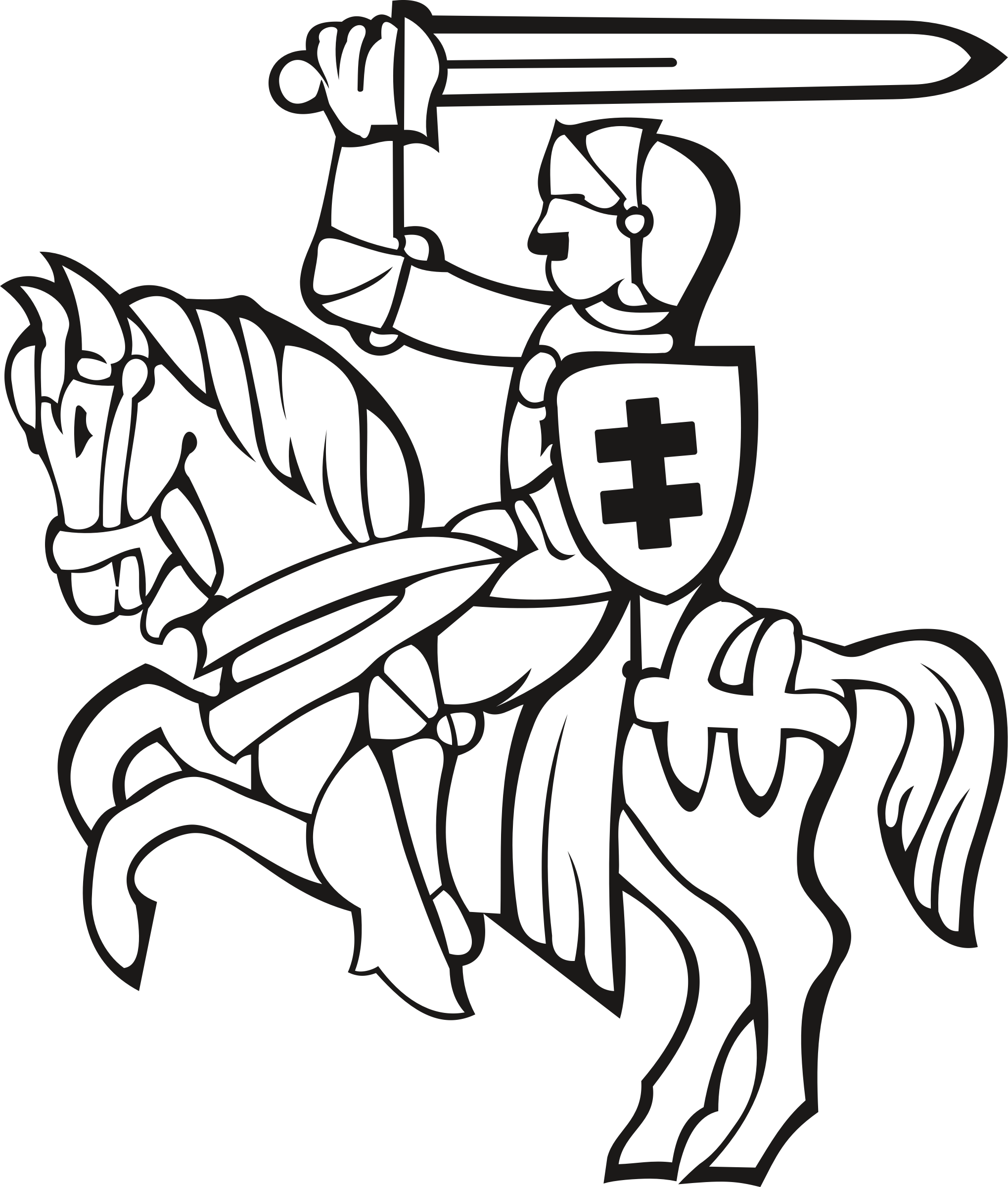 knight clipart horse back