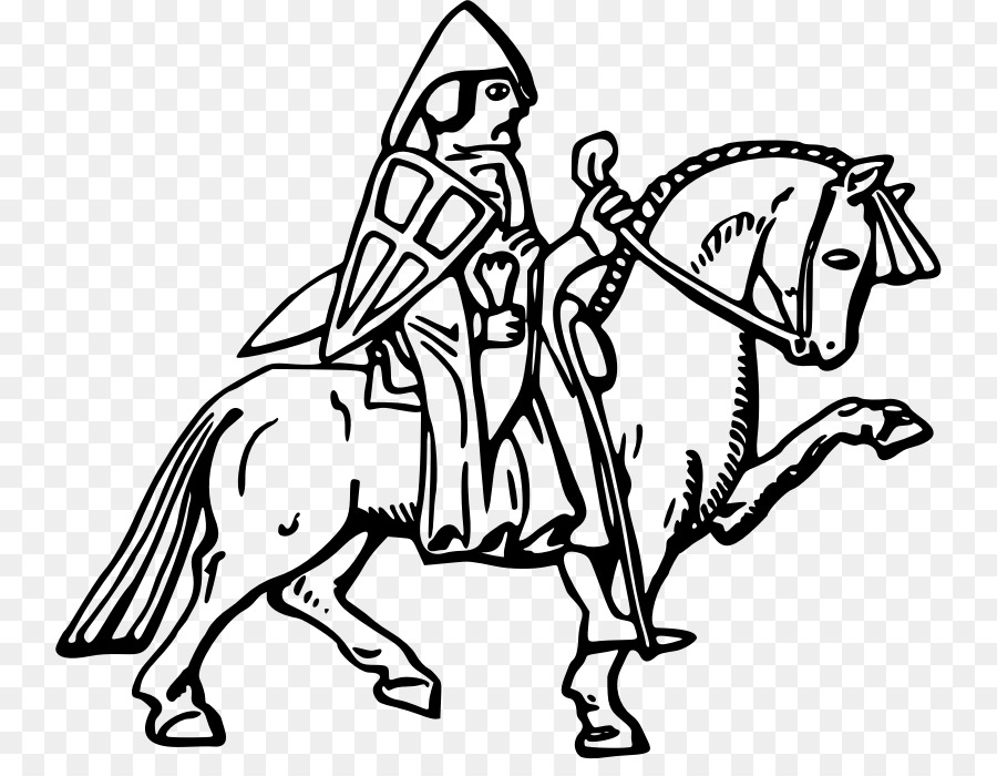 knight clipart horse line drawing