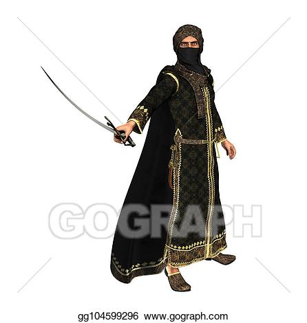 Stock illustration muslim with. Knight clipart warrior prince