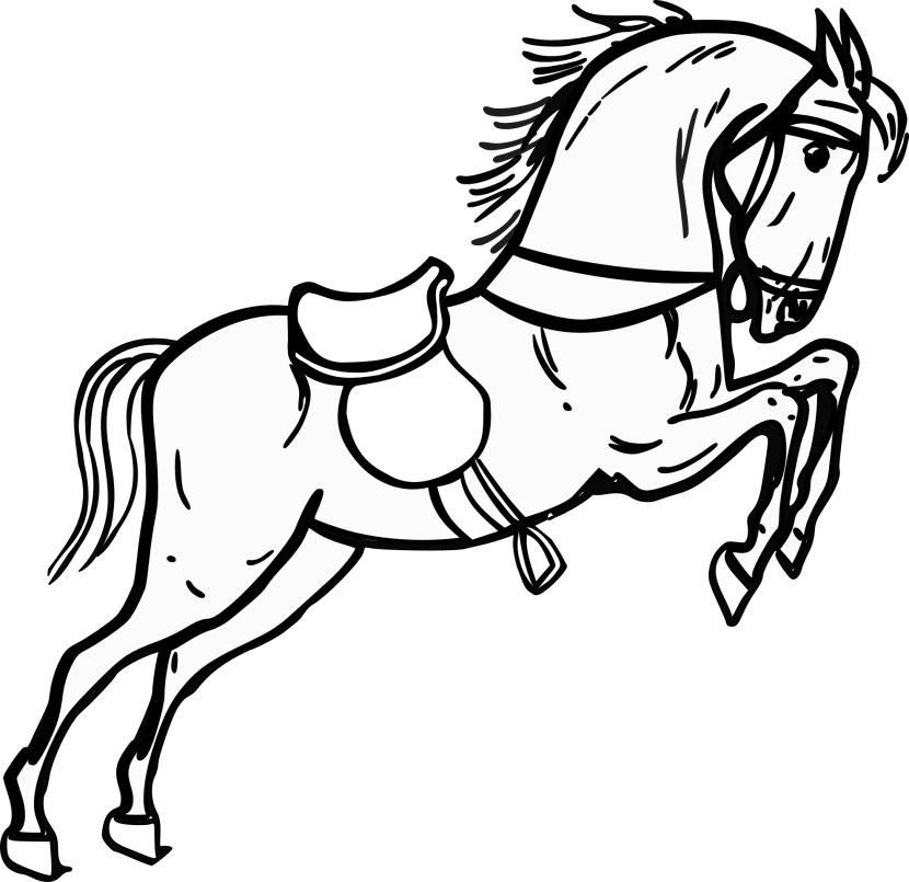 knights clipart horse line drawing