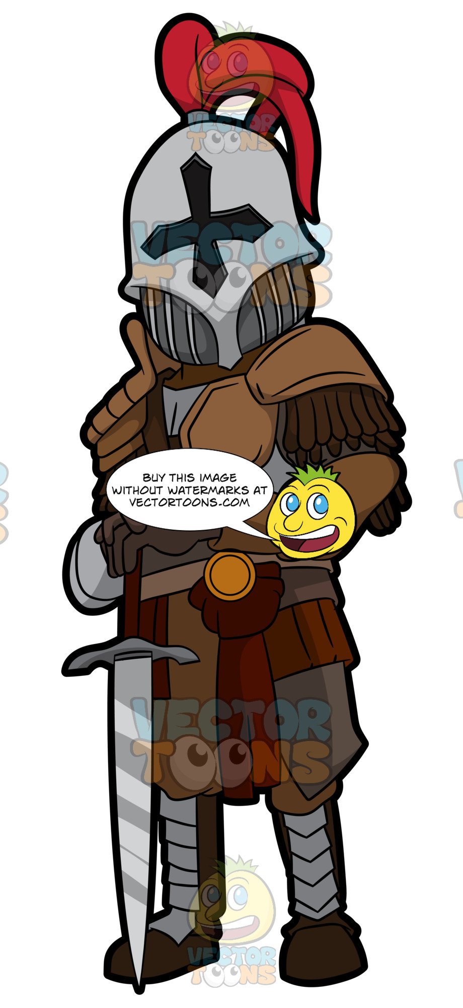 A medieval knight . Knights clipart scared