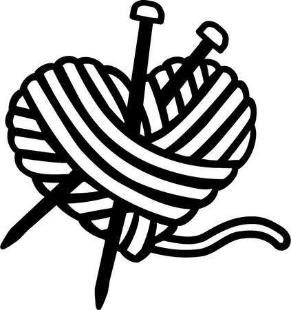 knitting clipart black and white