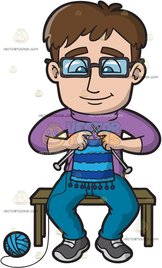 knitting clipart boy