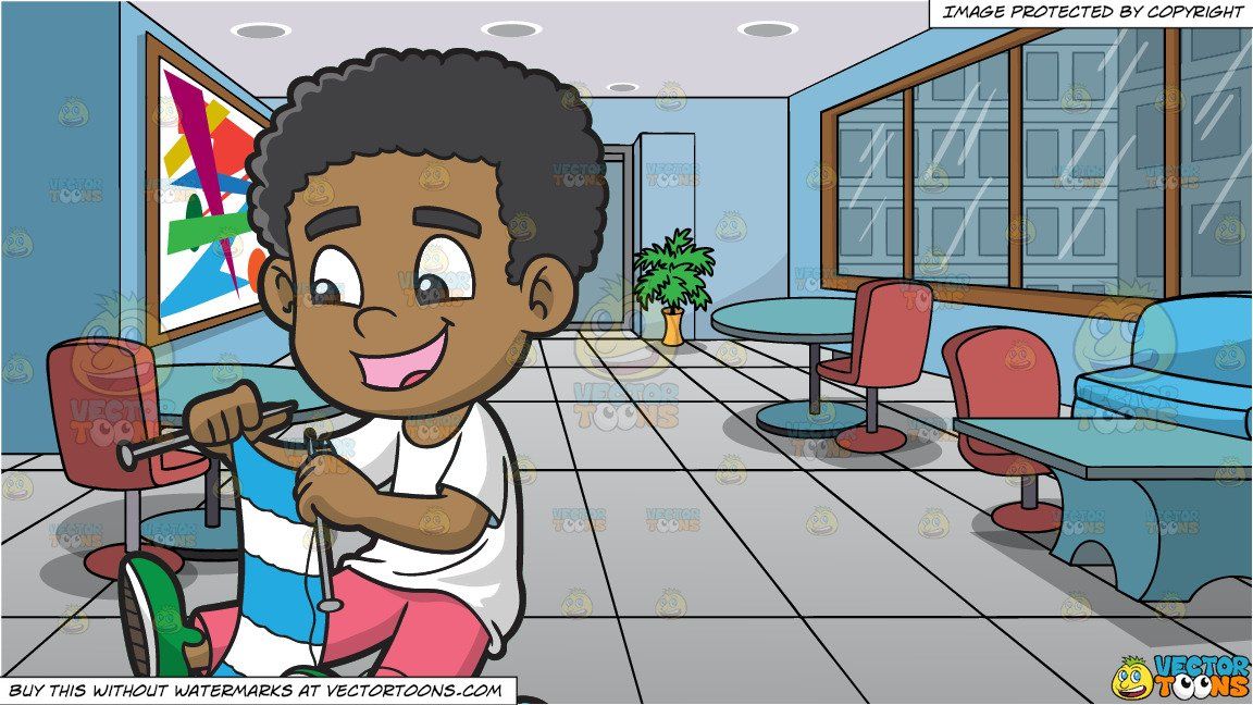 Knitting clipart child. Cartoon a happy black