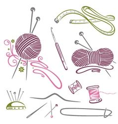 knitting clipart needlework