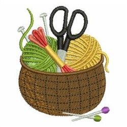 knitting clipart sewing basket