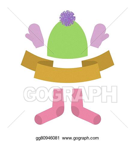 Knitting clipart woolen clothes. Vector art winter clothing