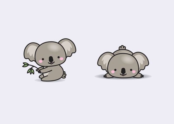Koala clipart adorable. Premium vector kawaii cute