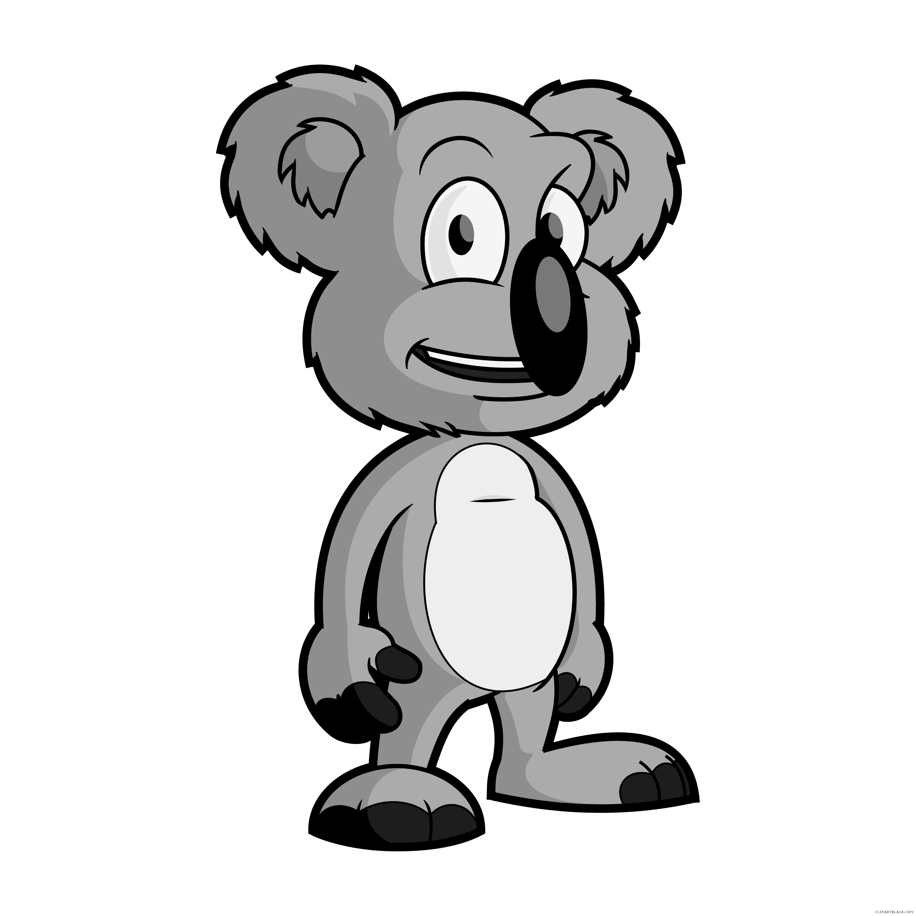 koala clipart black and white