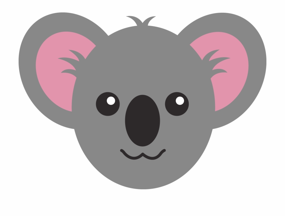 Cute animal face draw. Koala clipart drawn