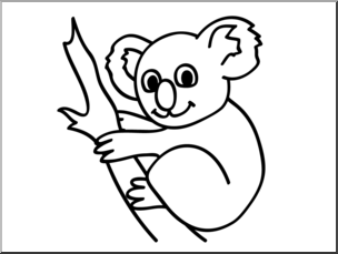 Clip art basic words. Koala clipart line