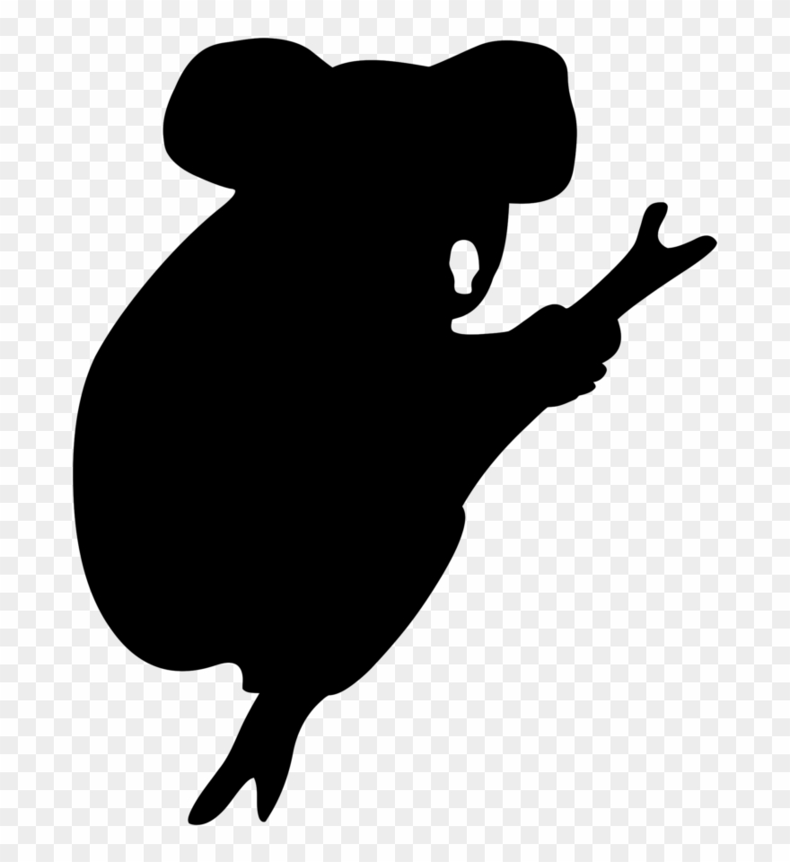 American black bear drawing. Koala clipart silhouette