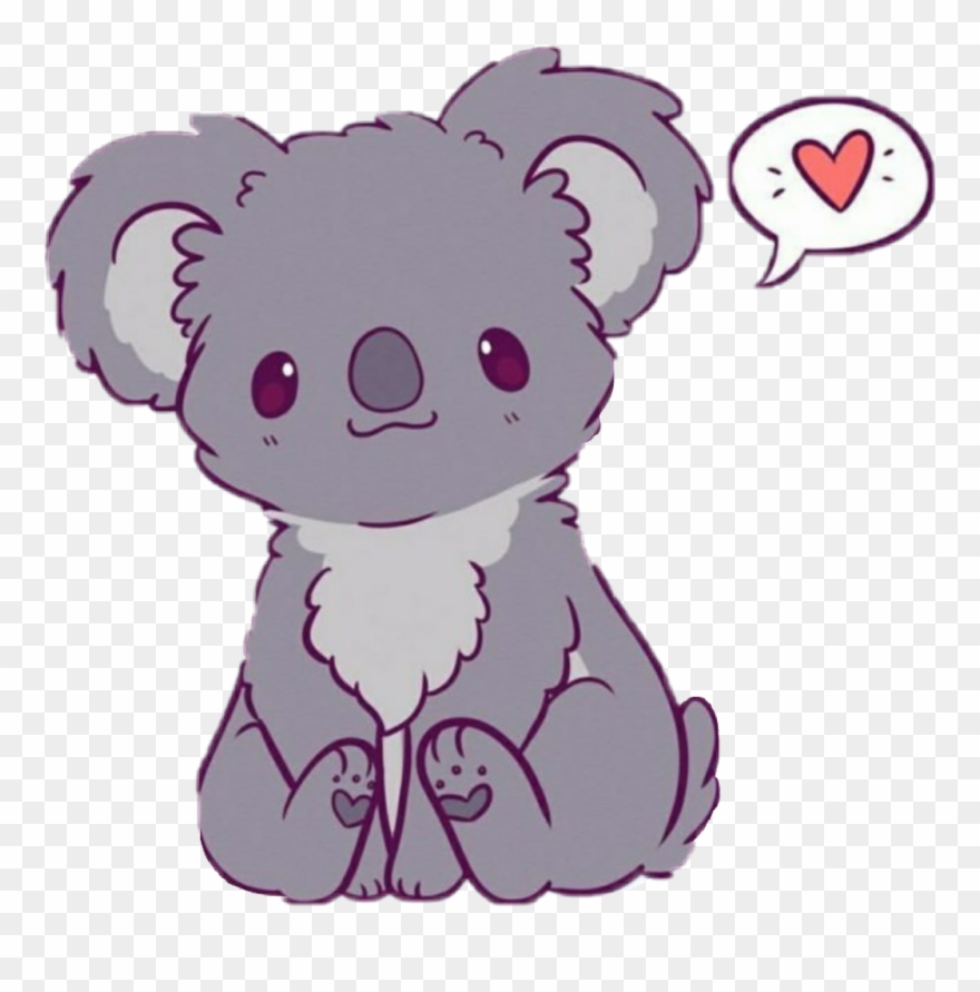 Kawaii cute easy drawings. Koala clipart simple