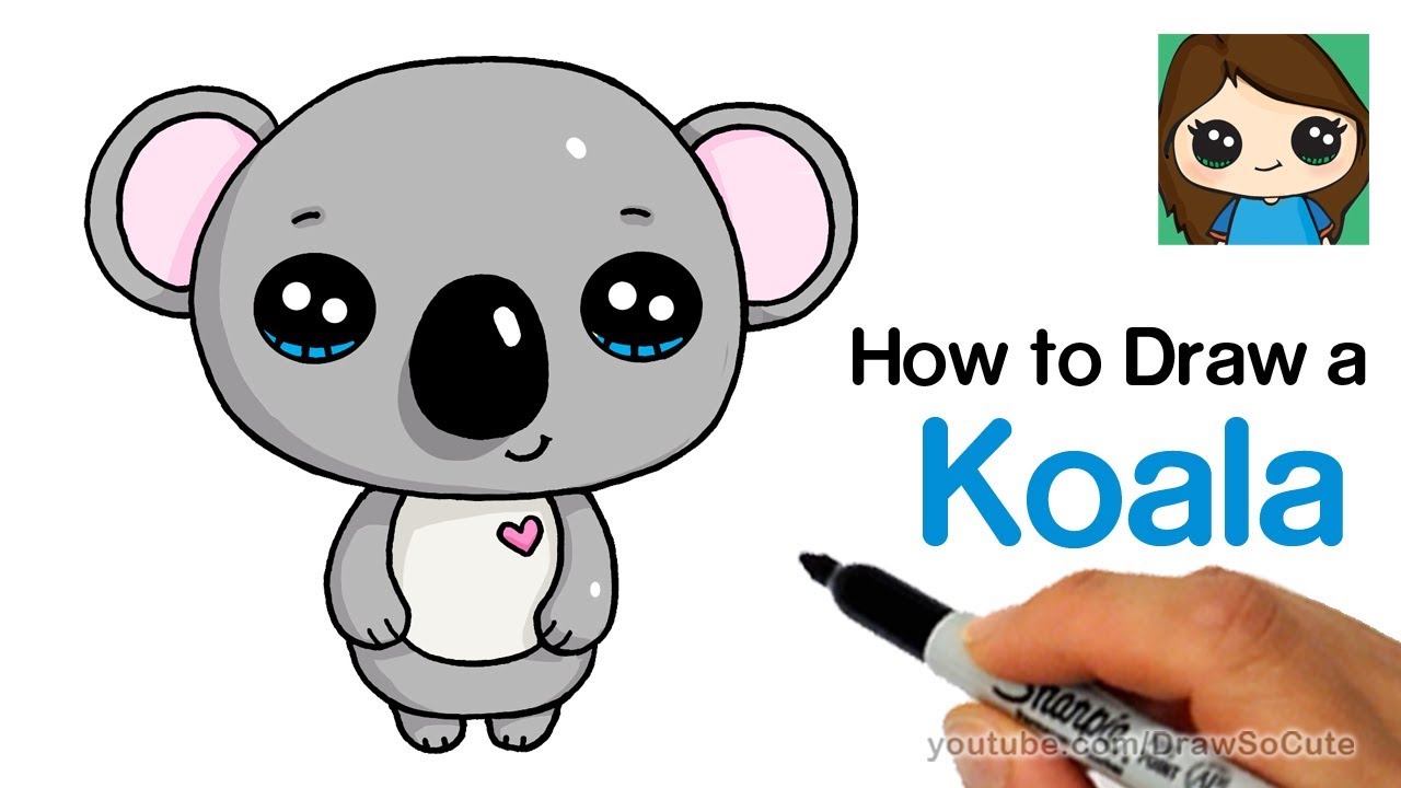 Koala clipart simple. How to draw a