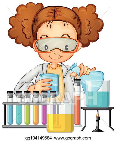 Vector illustration a student. Lab clipart science class
