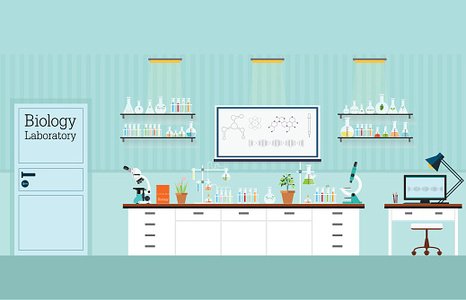 Biology interior or laboratory. Lab clipart science room