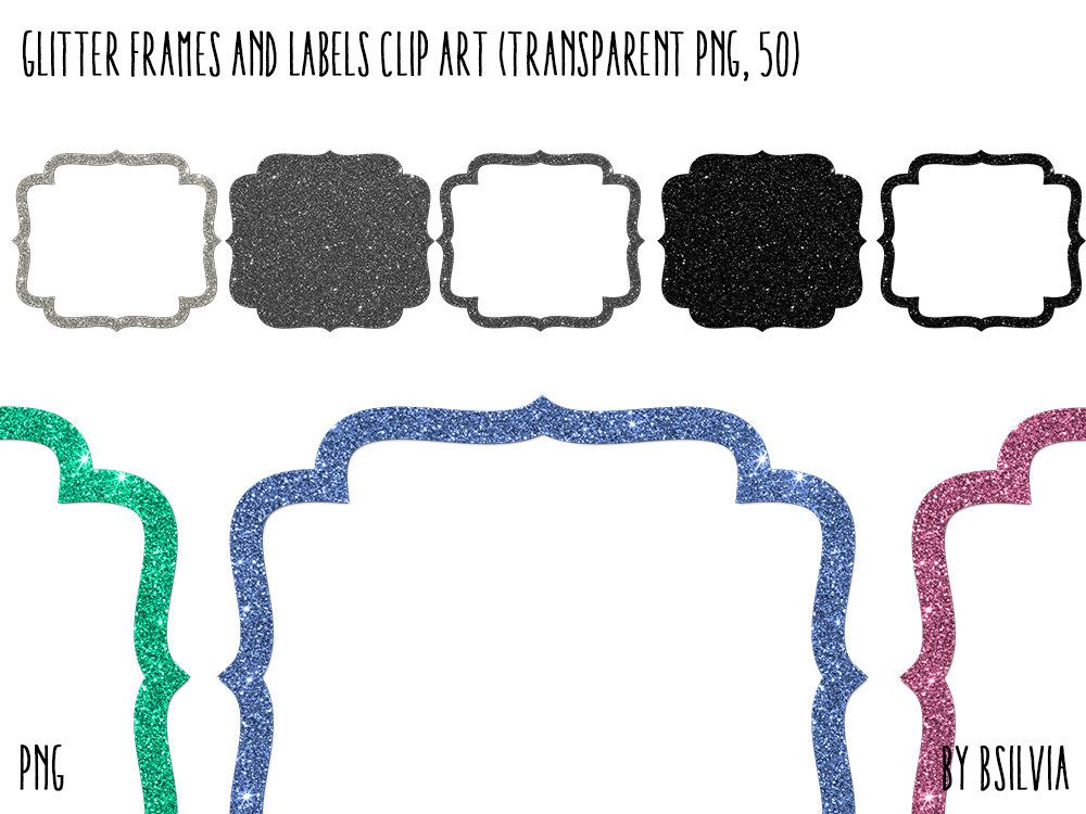 Label clipart glitter. Frames clip art and