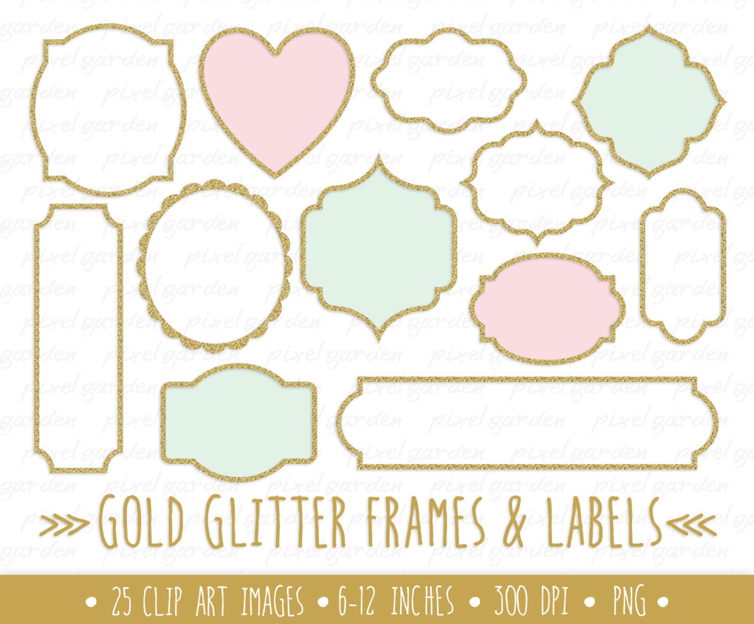 label clipart gold glitter