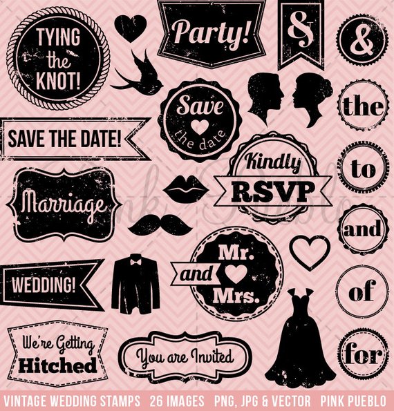label clipart vintage wedding