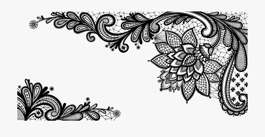 lace clipart black and white