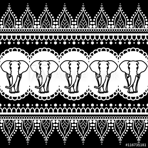 Lace clipart flower indian. Mehndi henna border seamless