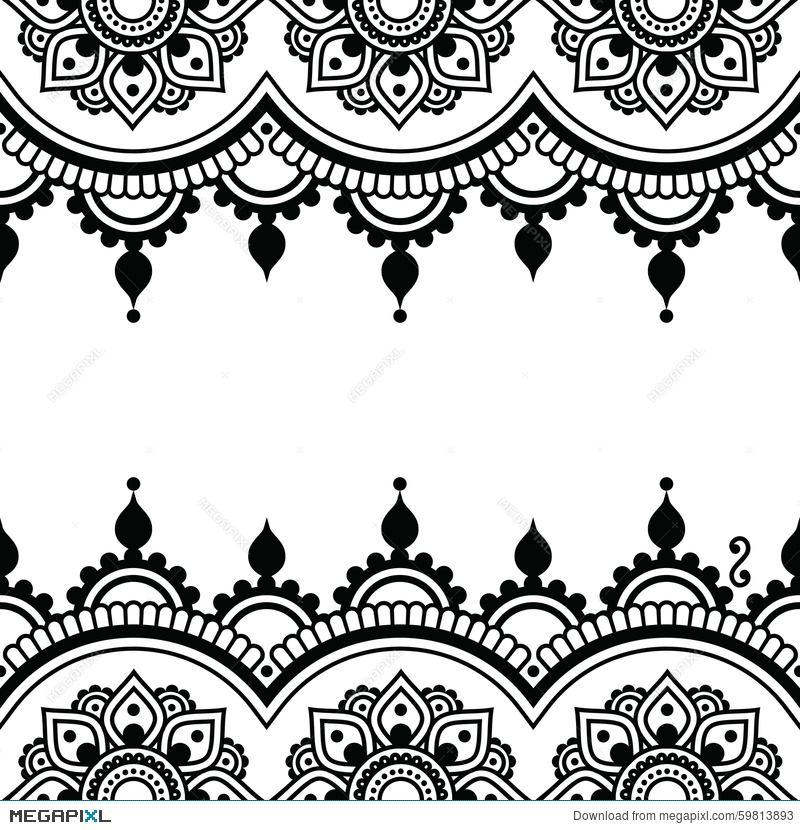 Mehndi henna tattoo design. Lace clipart flower indian