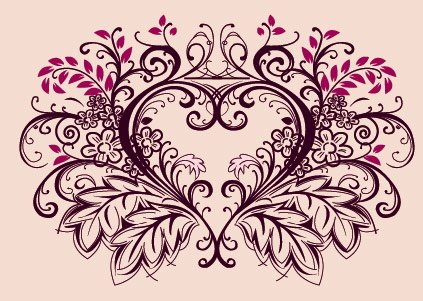 Free peach flowers materials. Lace clipart heart shaped