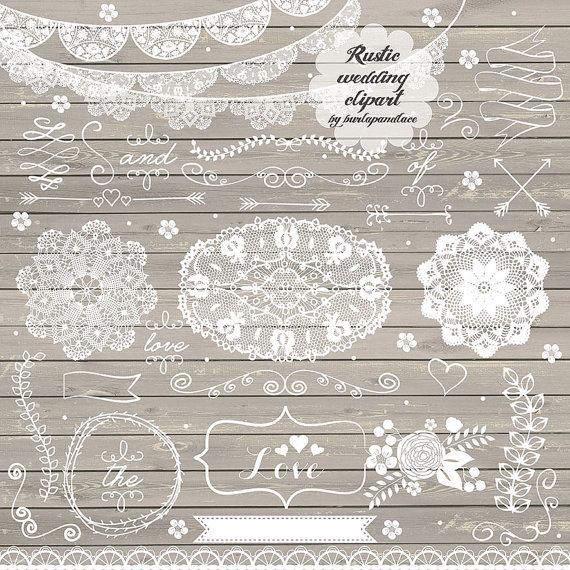 lace clipart rustic wedding