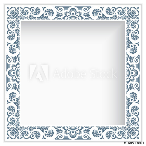 Lace clipart square. Frame with cutout border