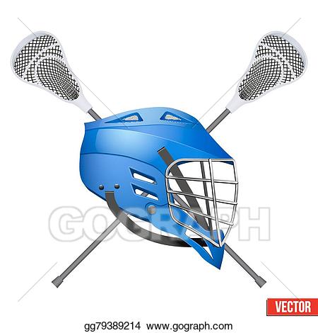 Lacrosse clipart blue. Vector art helmet and