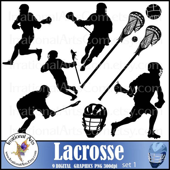 Lacrosse clipart hockey. Instant download players set