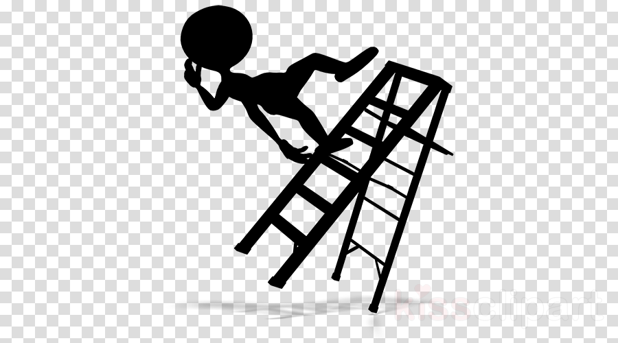 Ladder clipart shoot. Cartoon line silhouette 