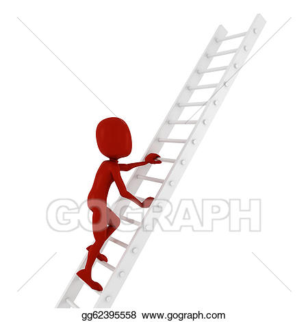 Stock illustration d man. Ladder clipart shoot