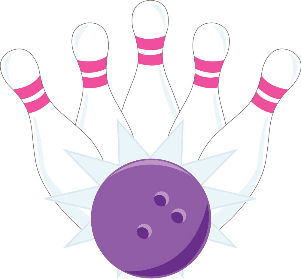 pink clipart bowling