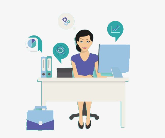 The sitting in front. Receptionist clipart busy lady