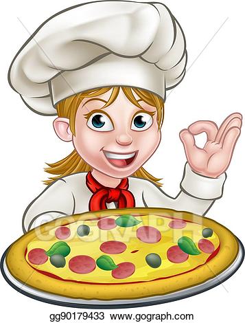 lady clipart pizza