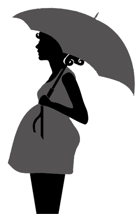 Sad clipart silhouette. Female pregnant woman with
