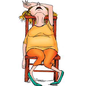 lady clipart tired