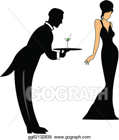 lady clipart waiter